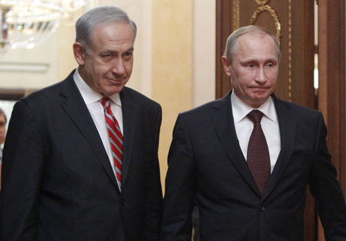 Thủ tướng Israel Benjamin Netanyahu (trái) gặp gỡ Tổng thống Nga Vladimir Putin tại Điện Kremlin hôm 20.11